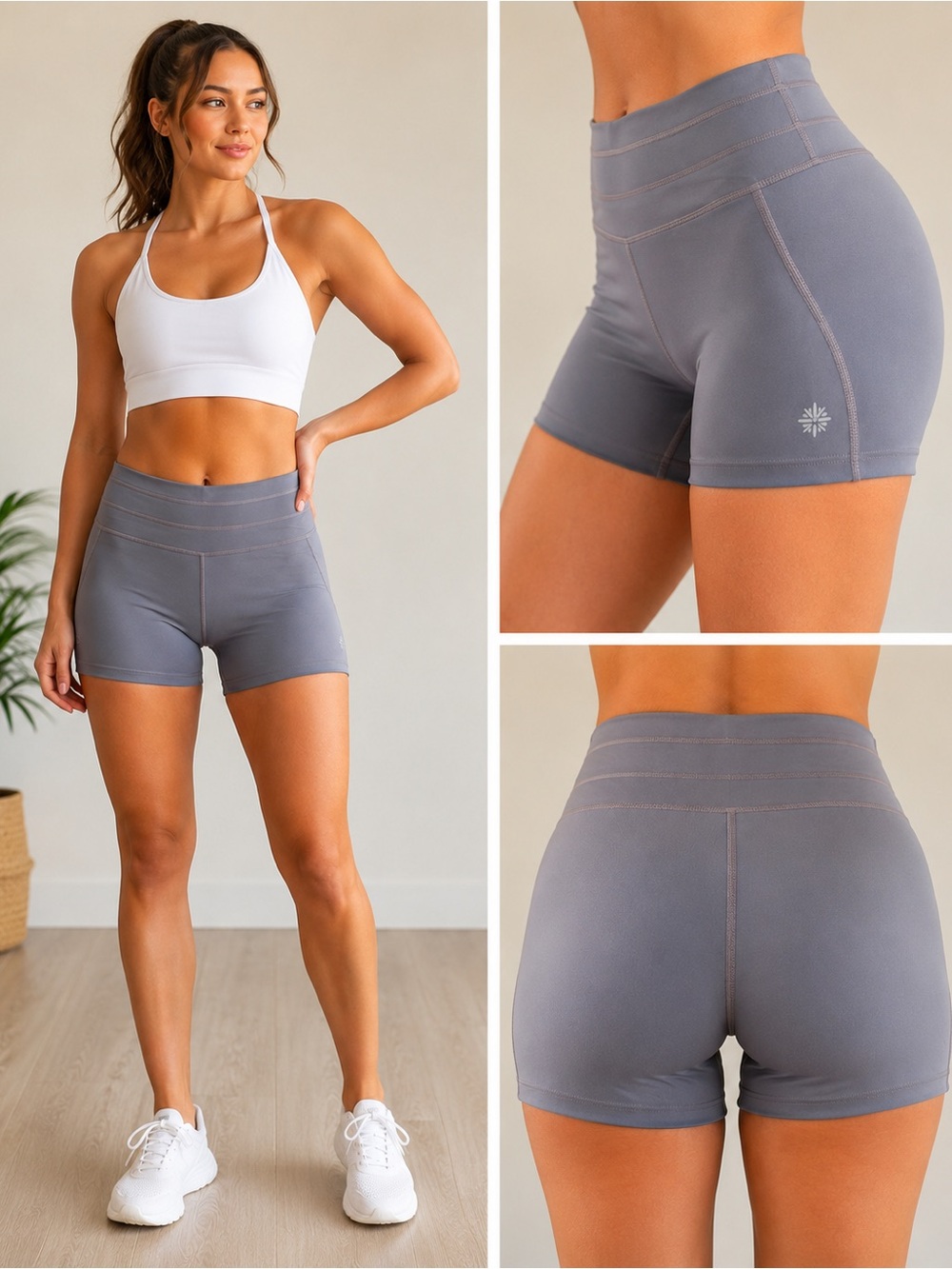 Athleta Gray Compression Shorts Women’s XS Workout Yoga Running Athletic